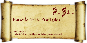 Huszárik Zselyke névjegykártya